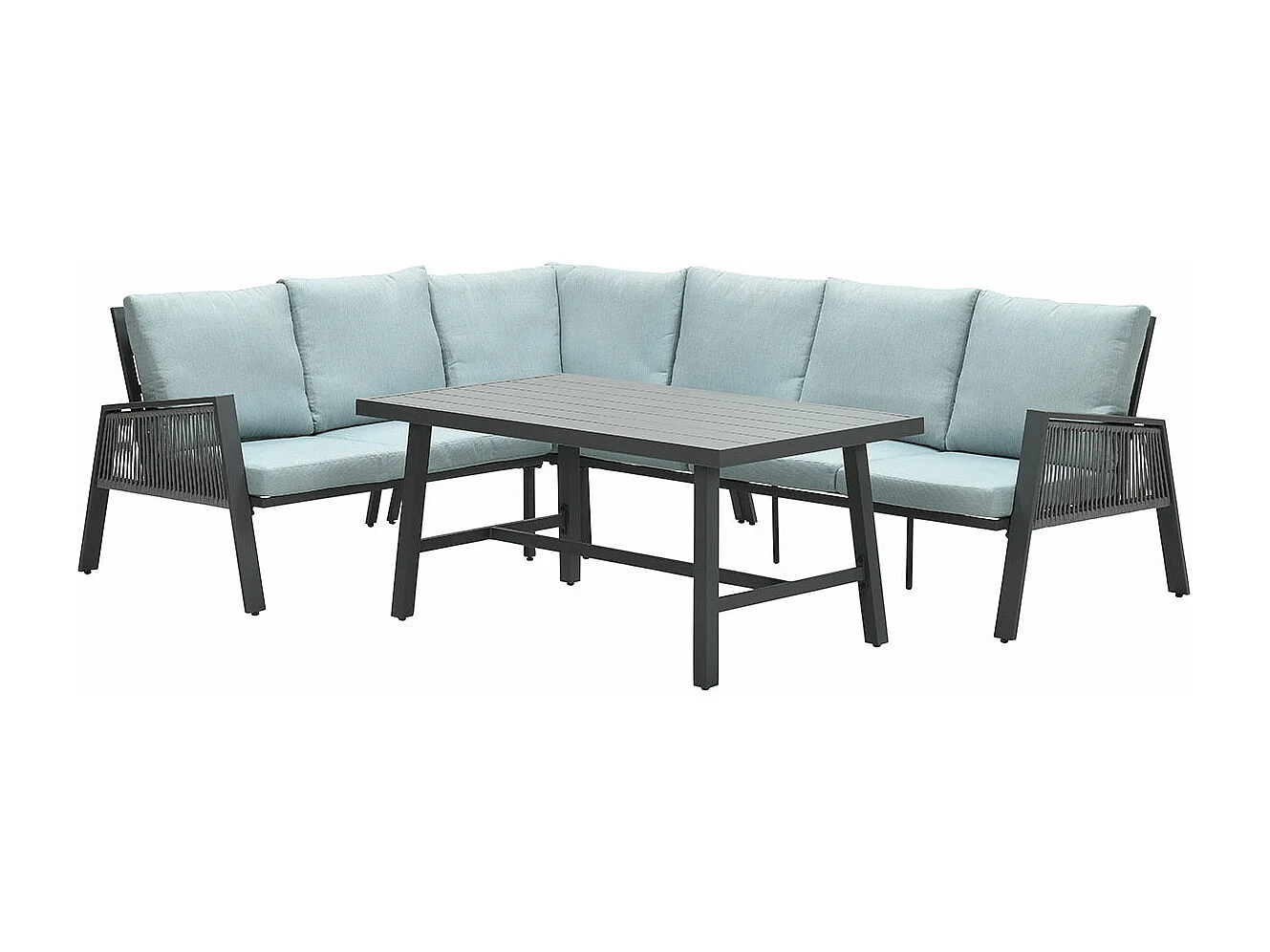 Garden Impressions Brendon lounge dining set 4-delig links - mint grijs
