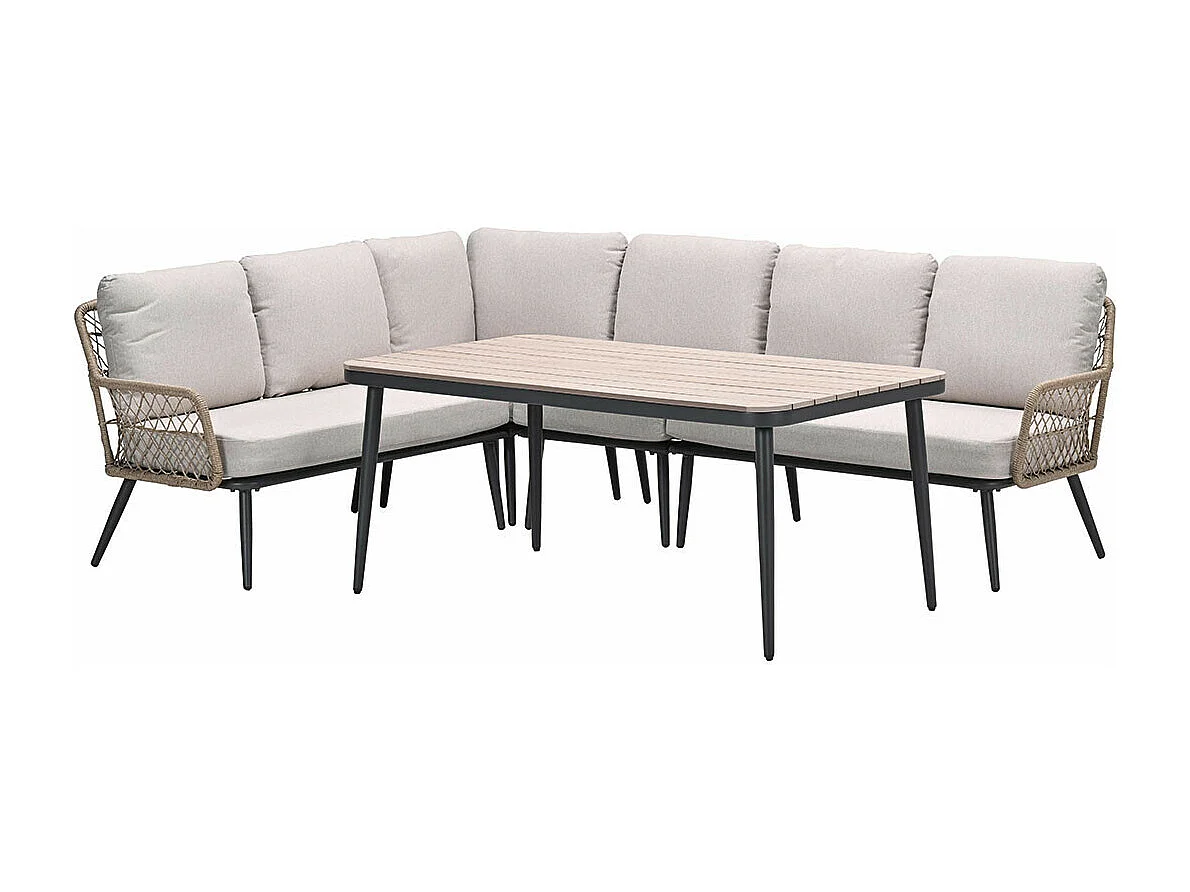 Garden Impressions Kalibo hoek lounge dining set 4-delig - donker grijs
