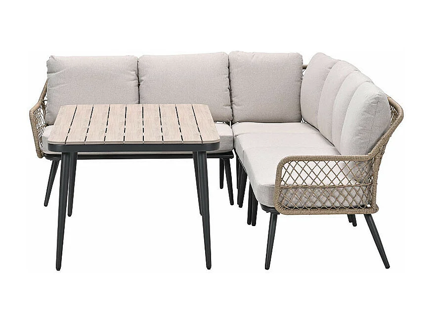 Garden Impressions Kalibo hoek lounge dining set 4-delig - donker grijs
