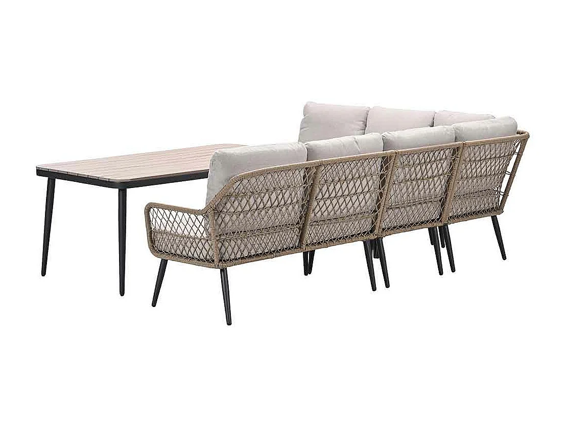 Garden Impressions Kalibo hoek lounge dining set 4-delig - donker grijs