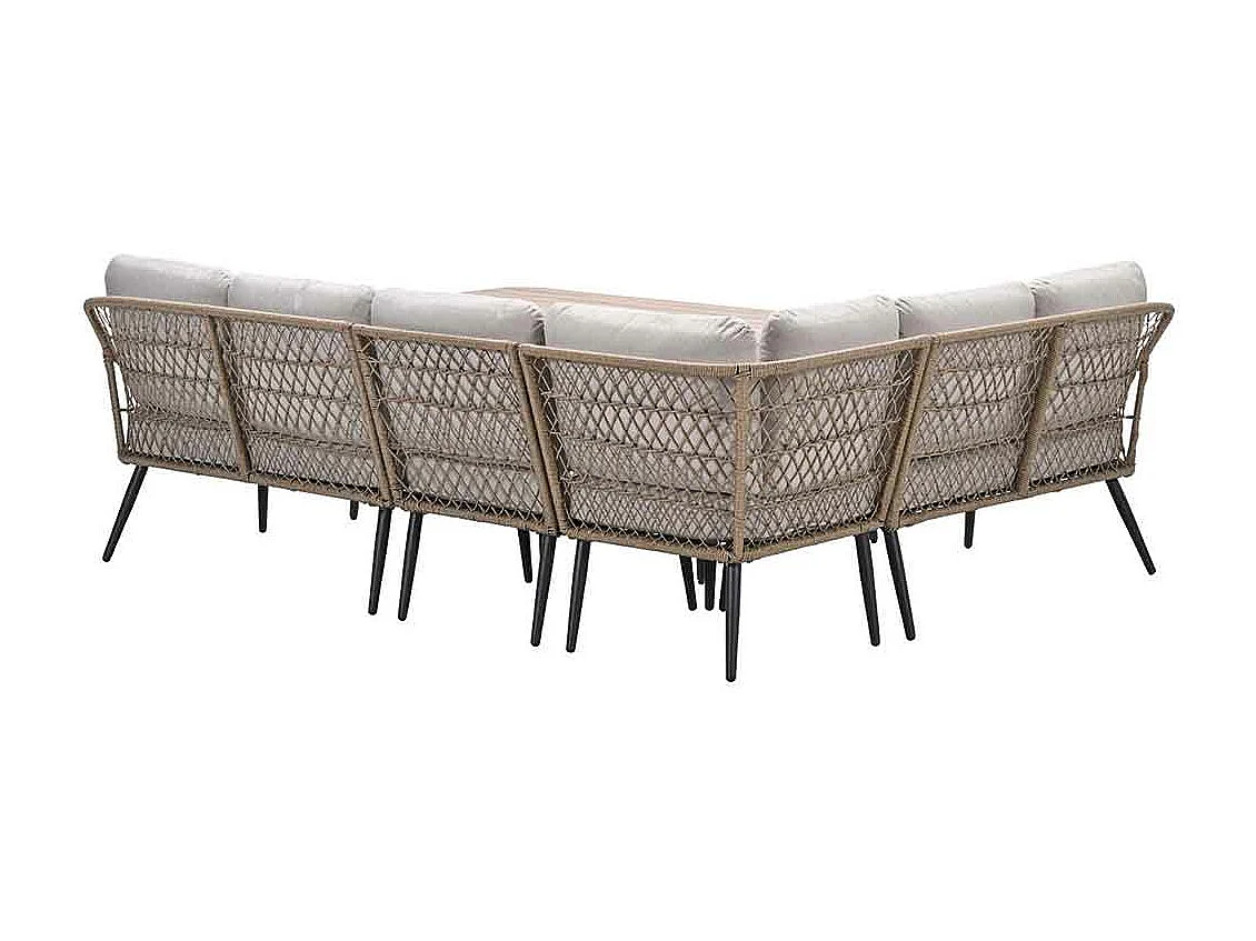 Garden Impressions Kalibo hoek lounge dining set 4-delig - donker grijs