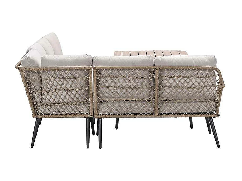 Garden Impressions Kalibo hoek lounge dining set 4-delig - donker grijs