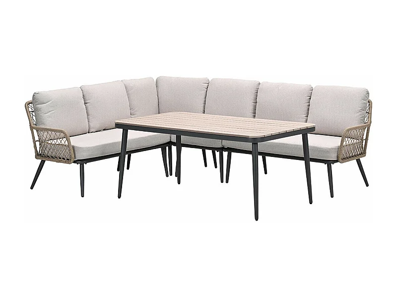 Garden Impressions Kalibo hoek lounge dining set 4-delig - donker grijs