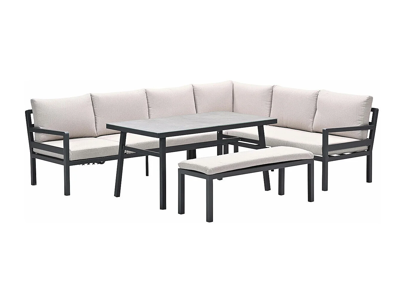 Garden Impressions salon salle à manger Markus à droite - sable du désert 4 pièces