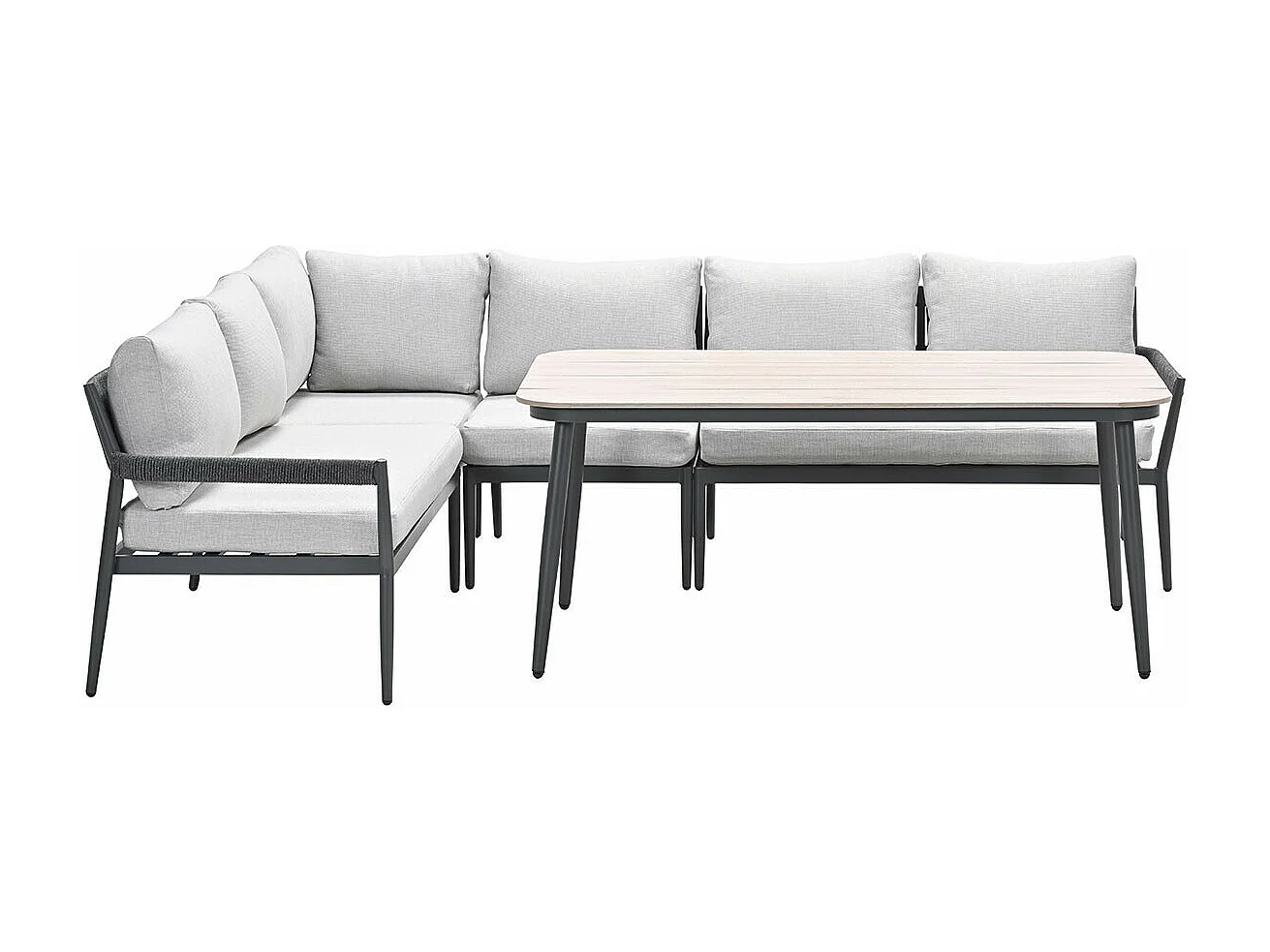 Garden Impressions Tineo lounge dining set 5-delig - donker grijs