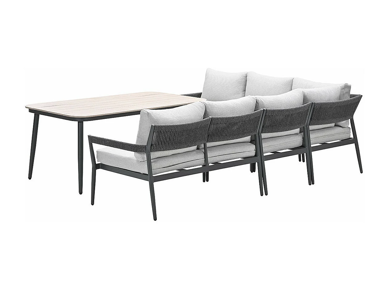 Garden Impressions Tineo lounge dining set 5-delig - donker grijs