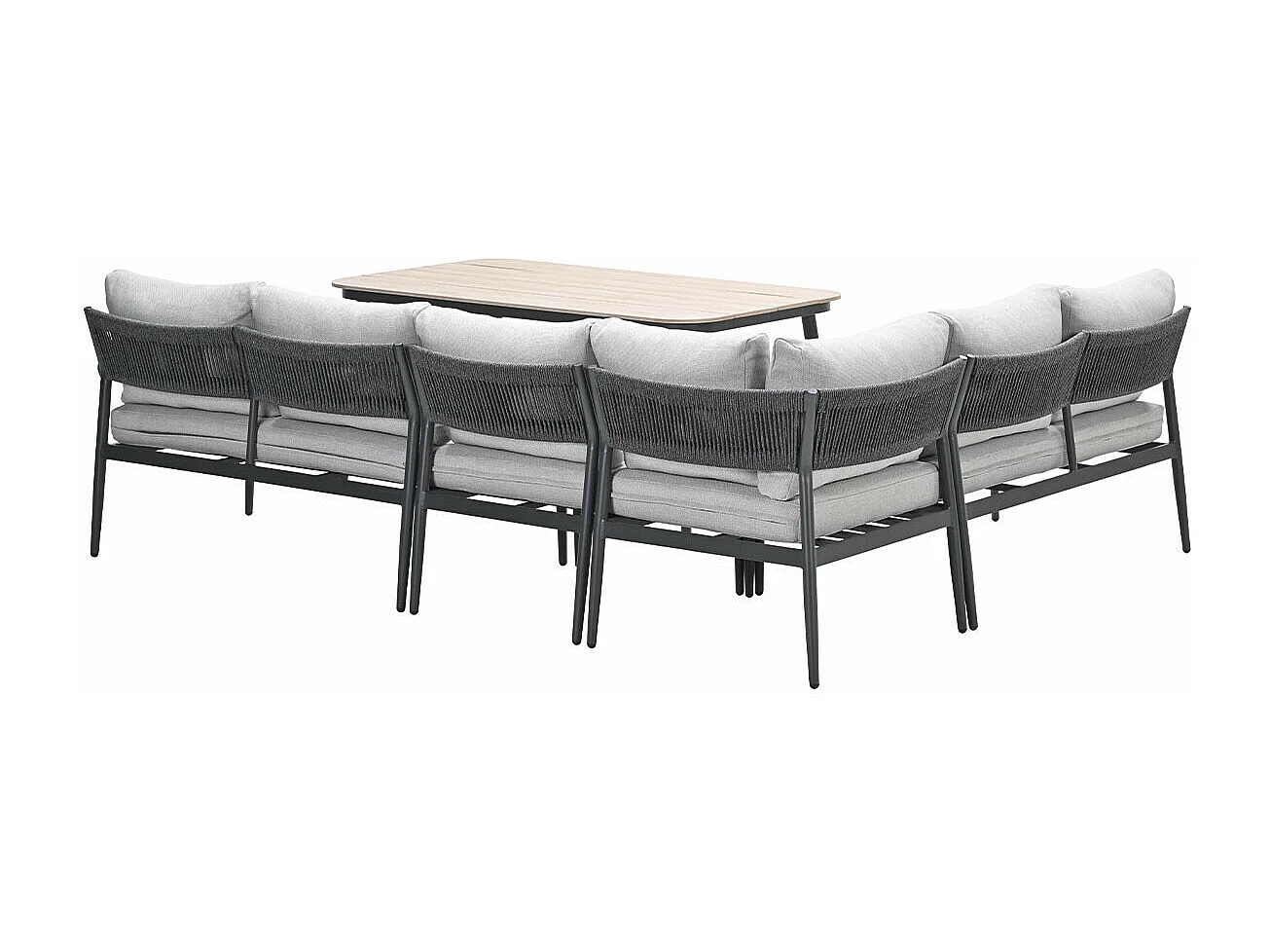 Garden Impressions Tineo lounge dining set 5-delig - donker grijs