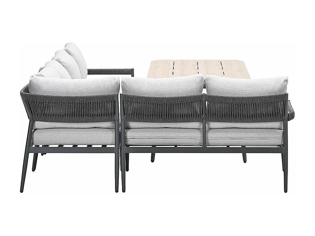 Garden Impressions Tineo lounge dining set 5-delig - donker grijs