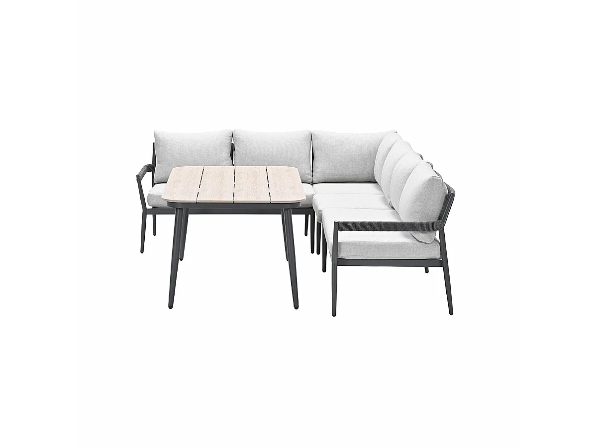 Garden Impressions Tineo lounge dining set 5-delig - donker grijs