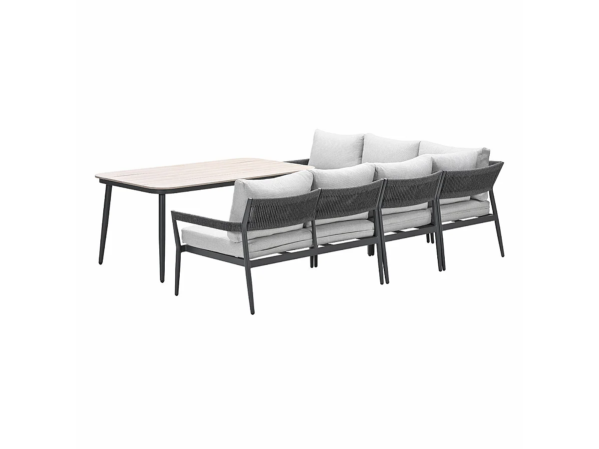 Garden Impressions Tineo lounge dining set 5-delig - donker grijs