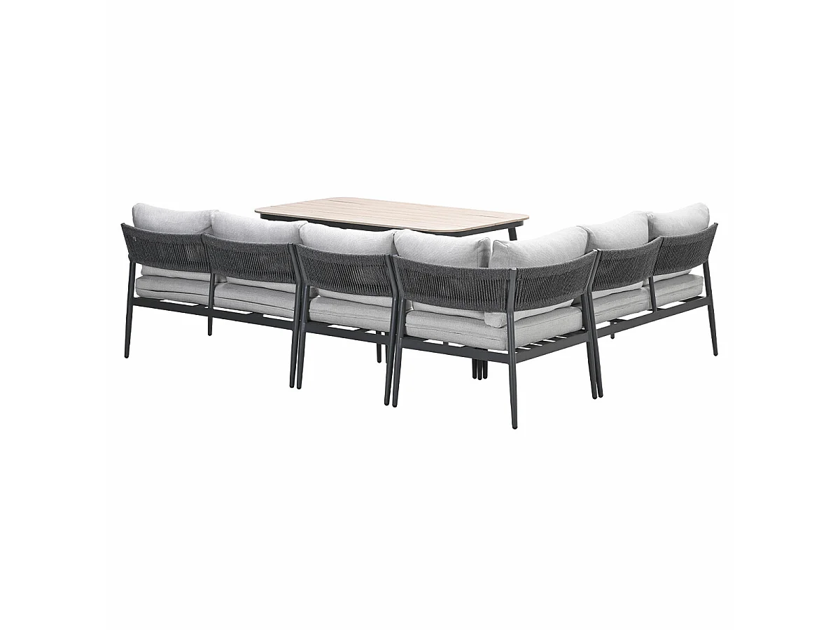 Garden Impressions Tineo lounge dining set 5-delig - donker grijs