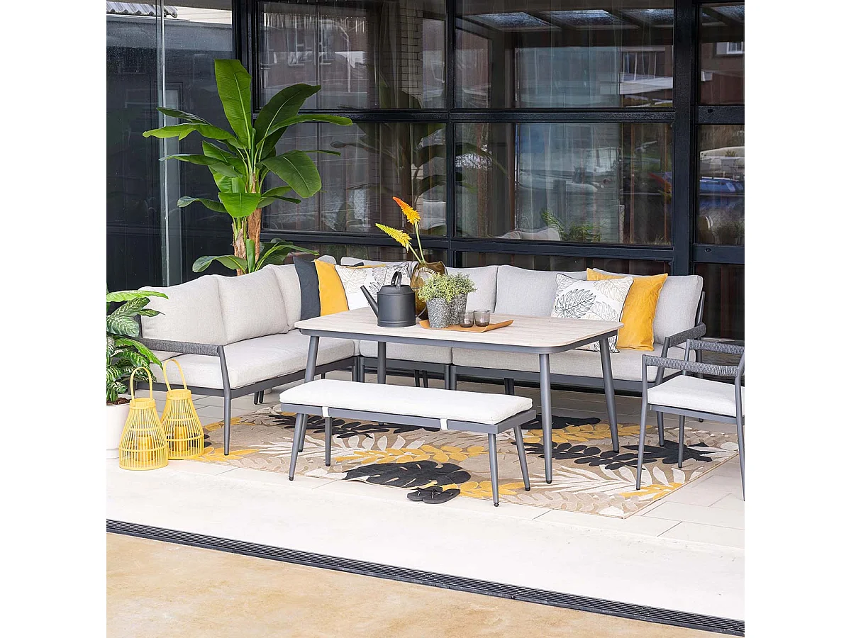 Garden Impressions Tineo lounge dining set 5-delig - donker grijs