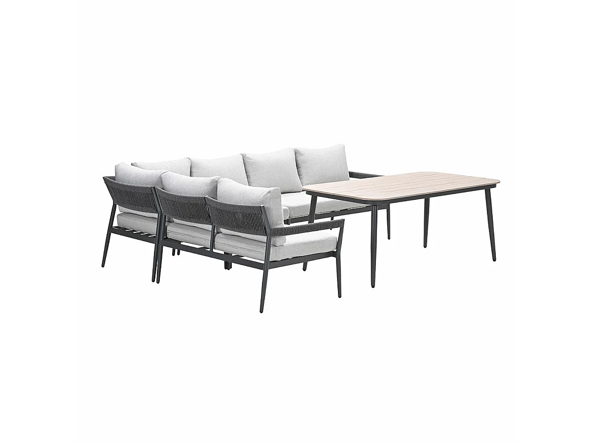 Garden Impressions Tineo lounge dining set 5-delig - donker grijs