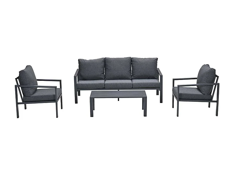 Garden Impressions Durban loungeset 4-delig - donker grijs