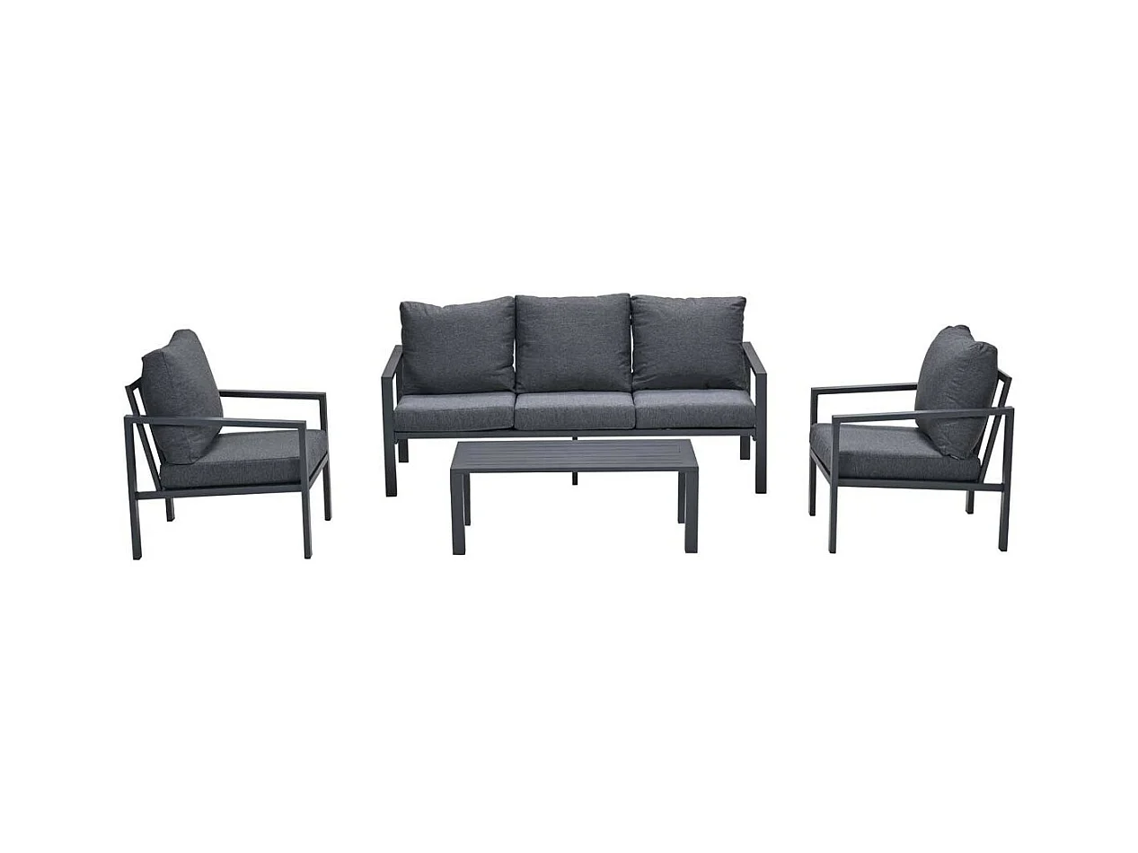 Garden Impressions Durban loungeset 4-delig - donker grijs
