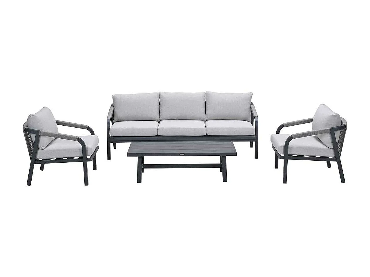 Garden Impressions ensemble de salon Tarera gris foncé 4 pièces