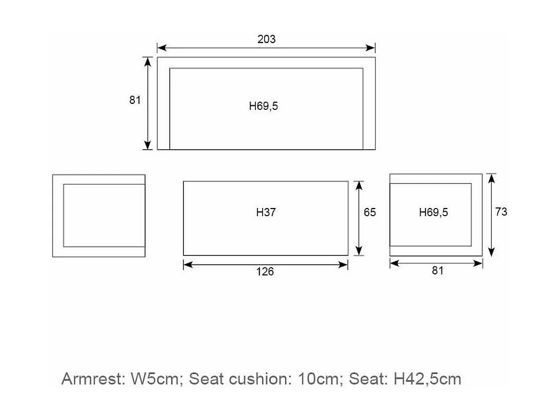 Garden Impressions Tarera loungeset 4-delig - donker grijs