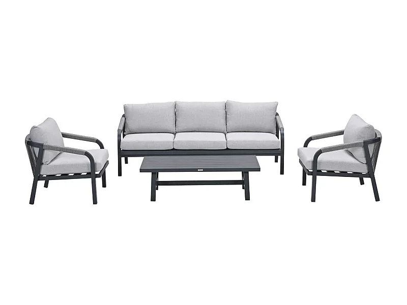 Garden Impressions ensemble de salon Tarera gris foncé 4 pièces