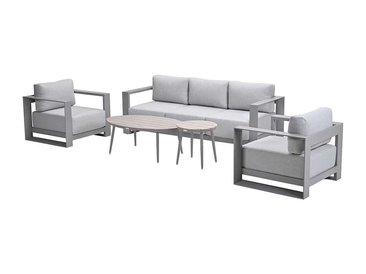 Garden Impressions Malakka loungeset 5-delig valley sand - Lucas bijzettafels