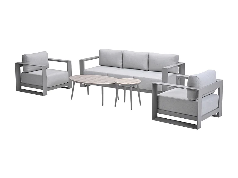 Garden Impressions Malakka loungeset 5-delig valley sand - Lucas bijzettafels