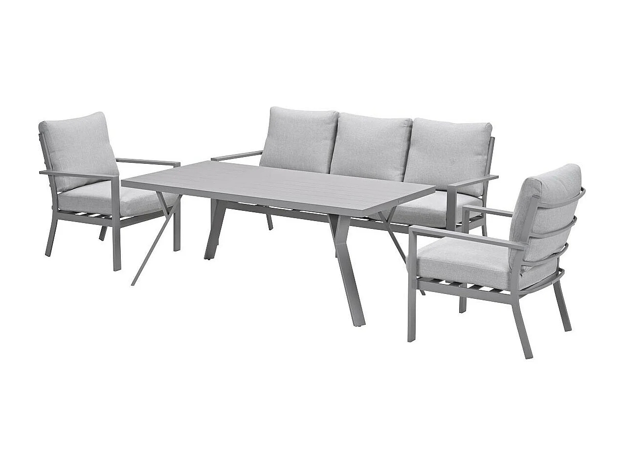 Garden Impressions Senja lounge dining set stoel-bank 4-delig taupe - valley sand