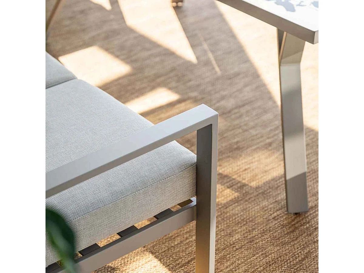 Garden Impressions Senja lounge dining set stoel-bank 4-delig taupe - valley sand