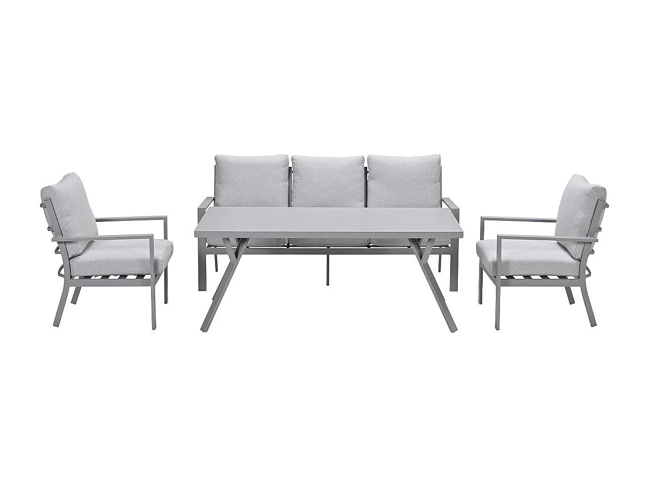 Garden Impressions Senja lounge dining set stoel-bank 4-delig taupe - valley sand