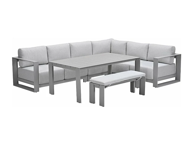 Ensemble de salon et salle à manger Garden Impressions Malacca taupe - sable de la vallée - 6 pièces