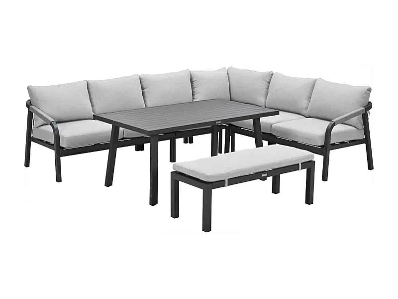Ensemble salon salle à manger Garden Impressions Tarera gris foncé - 6 pièces