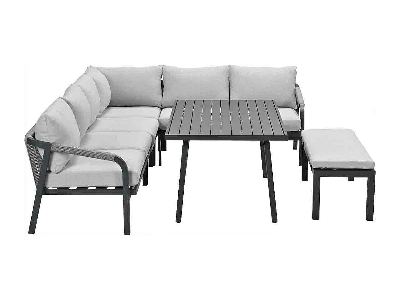 Ensemble salon salle à manger Garden Impressions Tarera gris foncé - 6 pièces