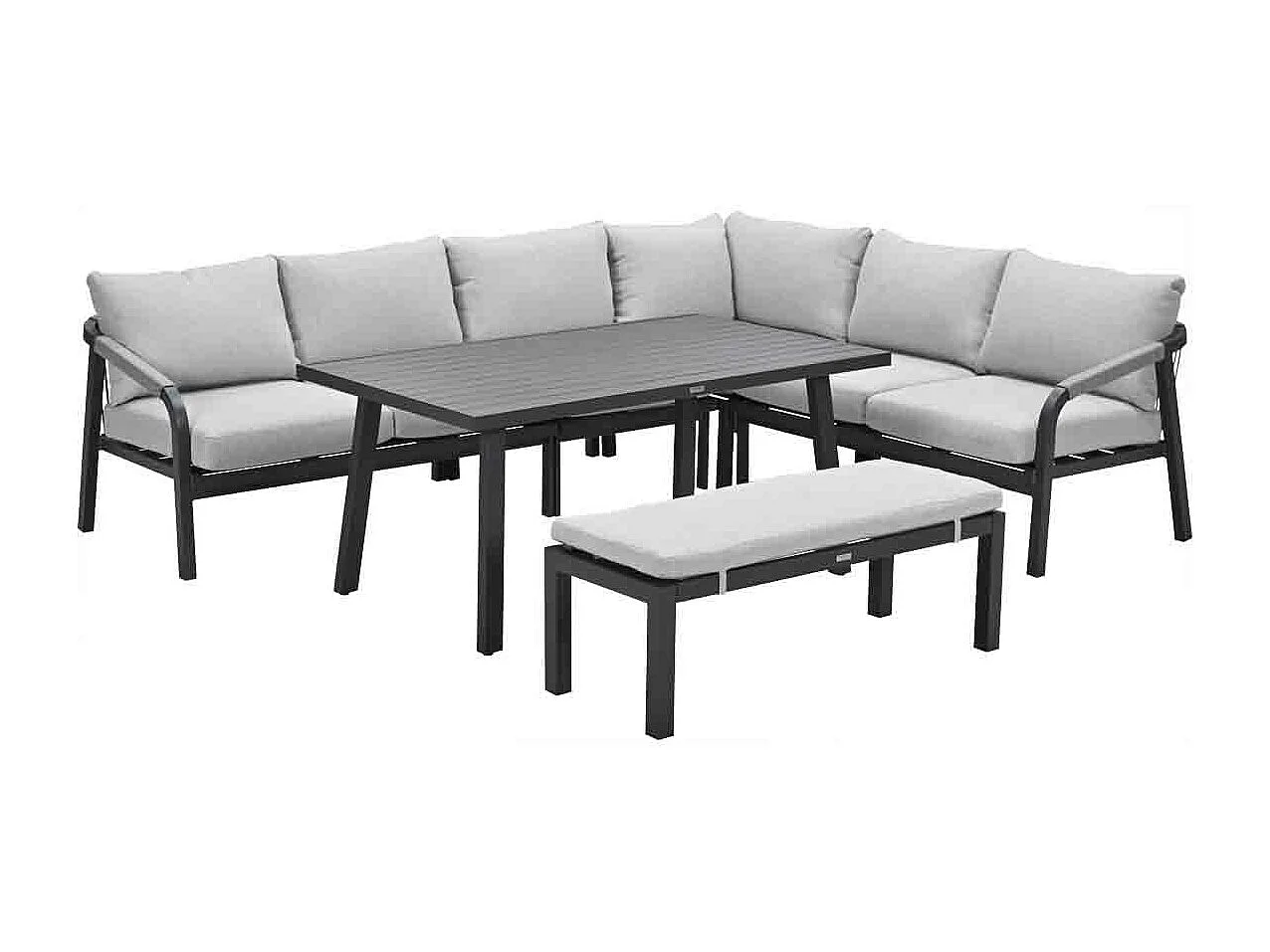 Ensemble salon salle à manger Garden Impressions Tarera gris foncé - 6 pièces