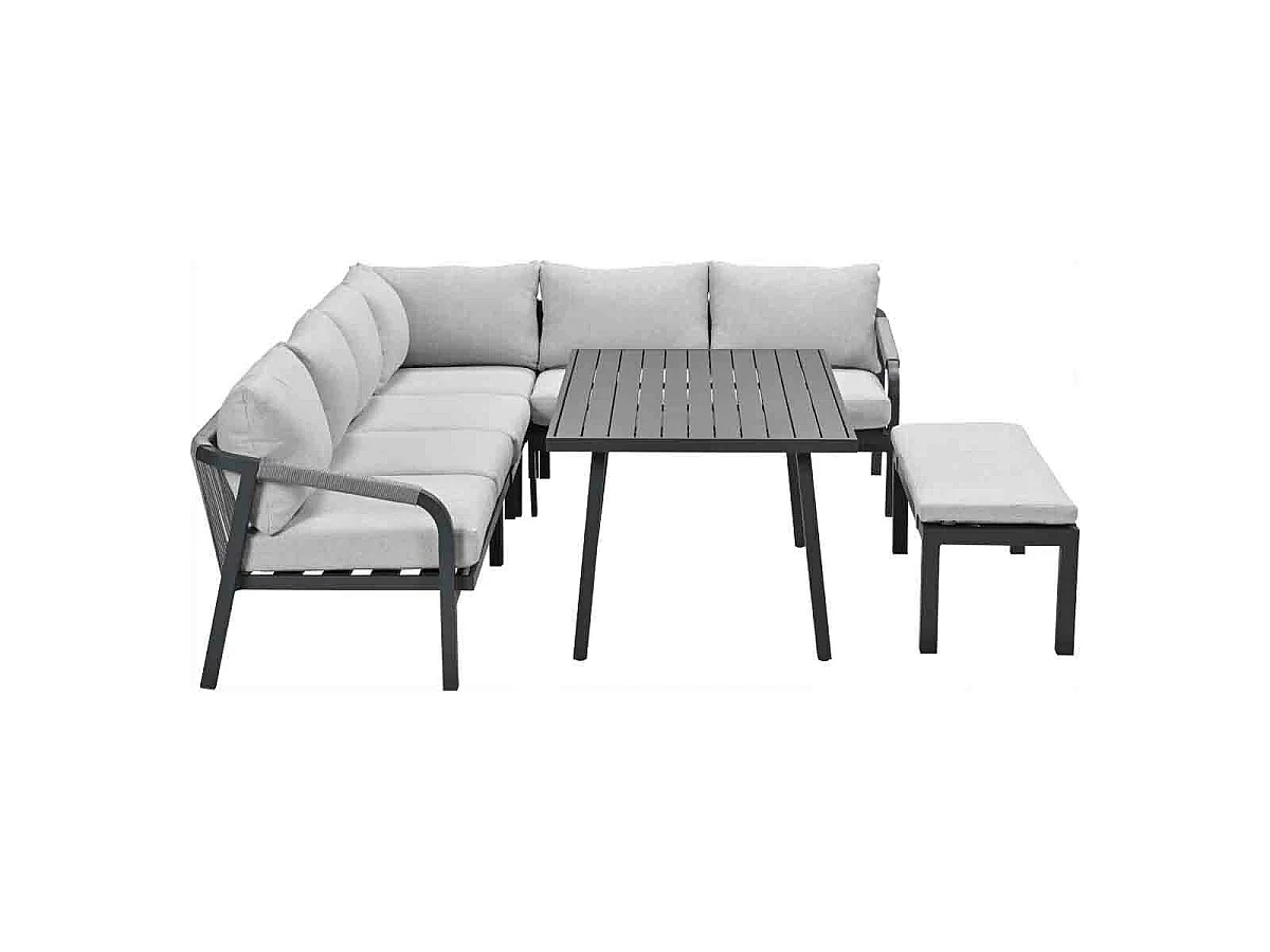 Garden Impressions Tarera lounge dining set 6-delig - donker grijs