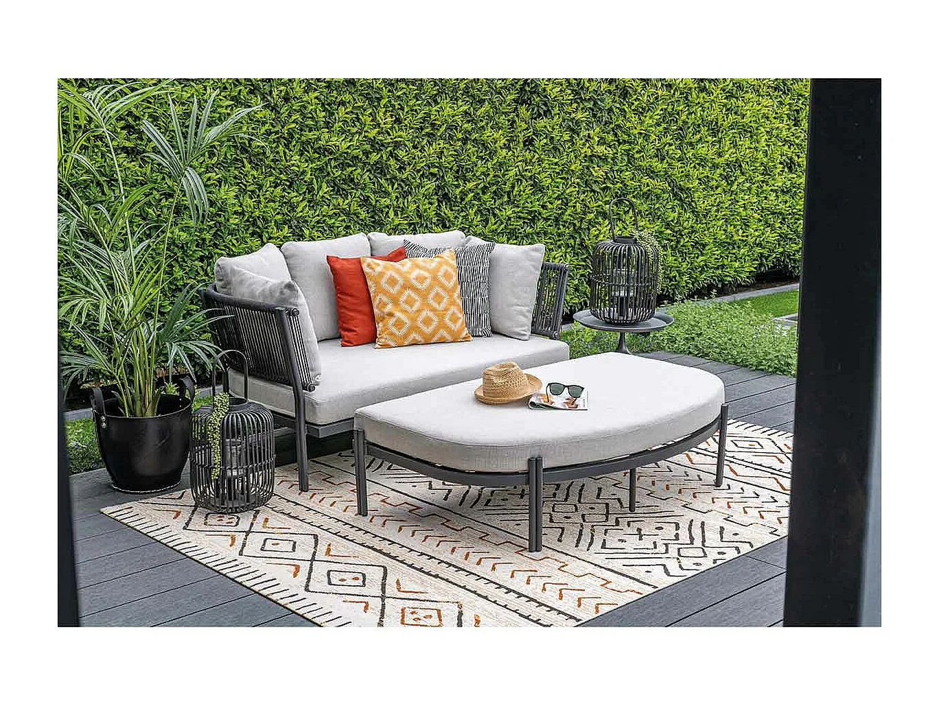 Garden Impressions chaise longue Atlanta méridienne gris foncé