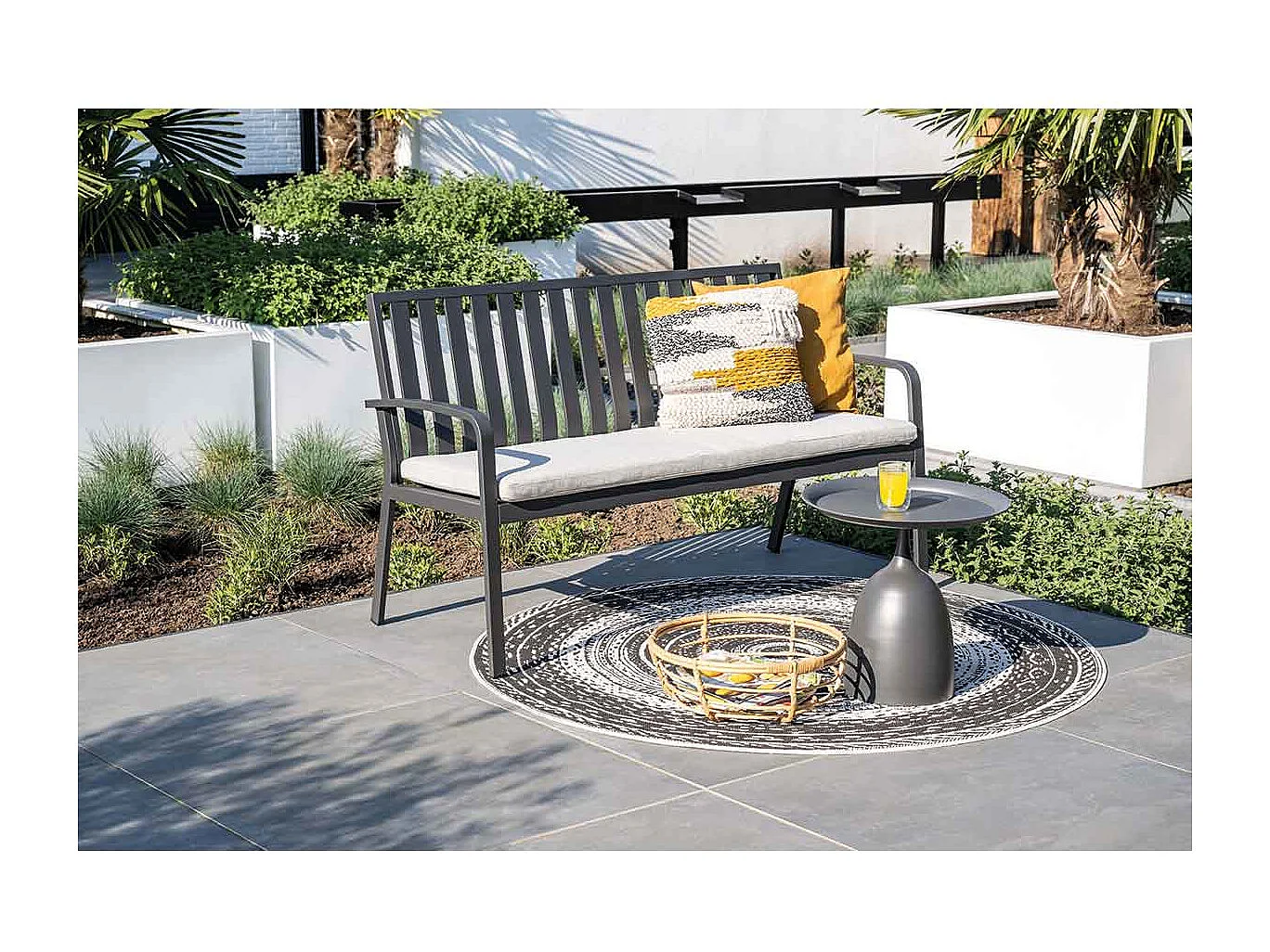 Garden Impressions banc de jardin Neapolis gris foncé 150 cm