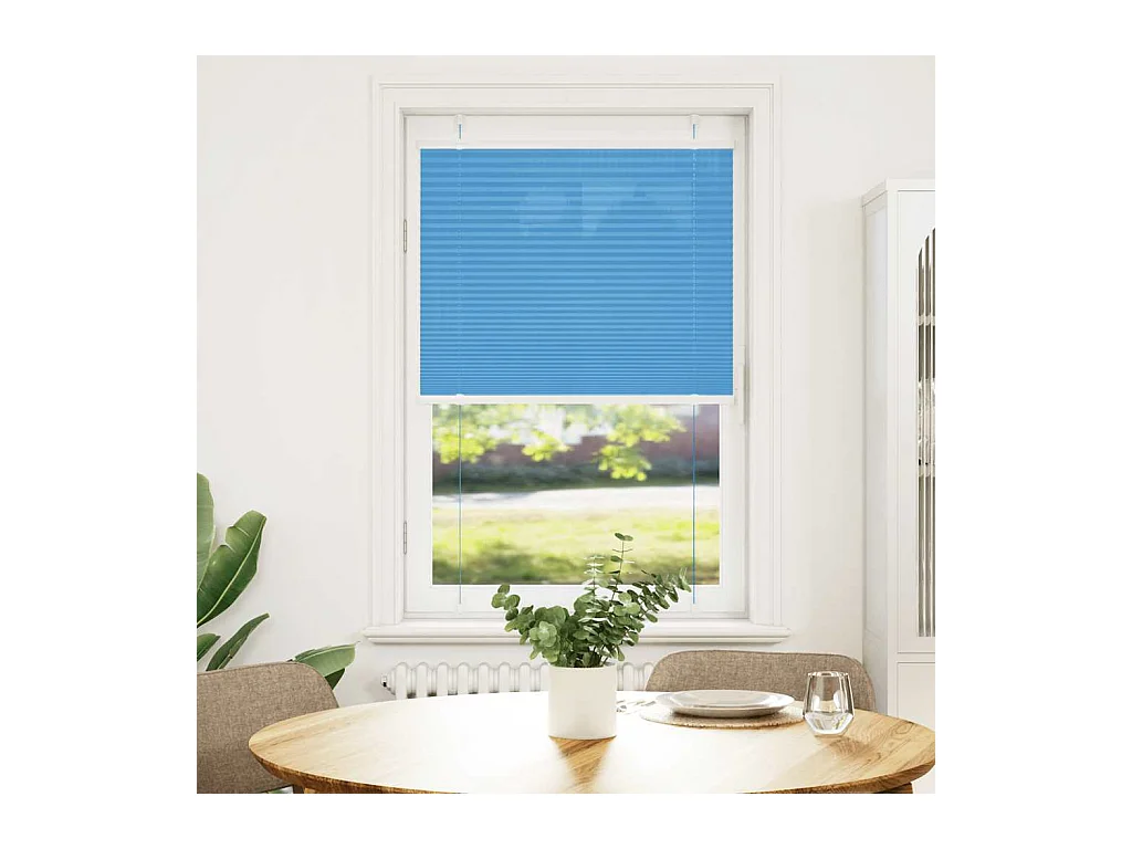 Store plissé bleu 75x100 cm largeur du tissu 74,4 cm polyester