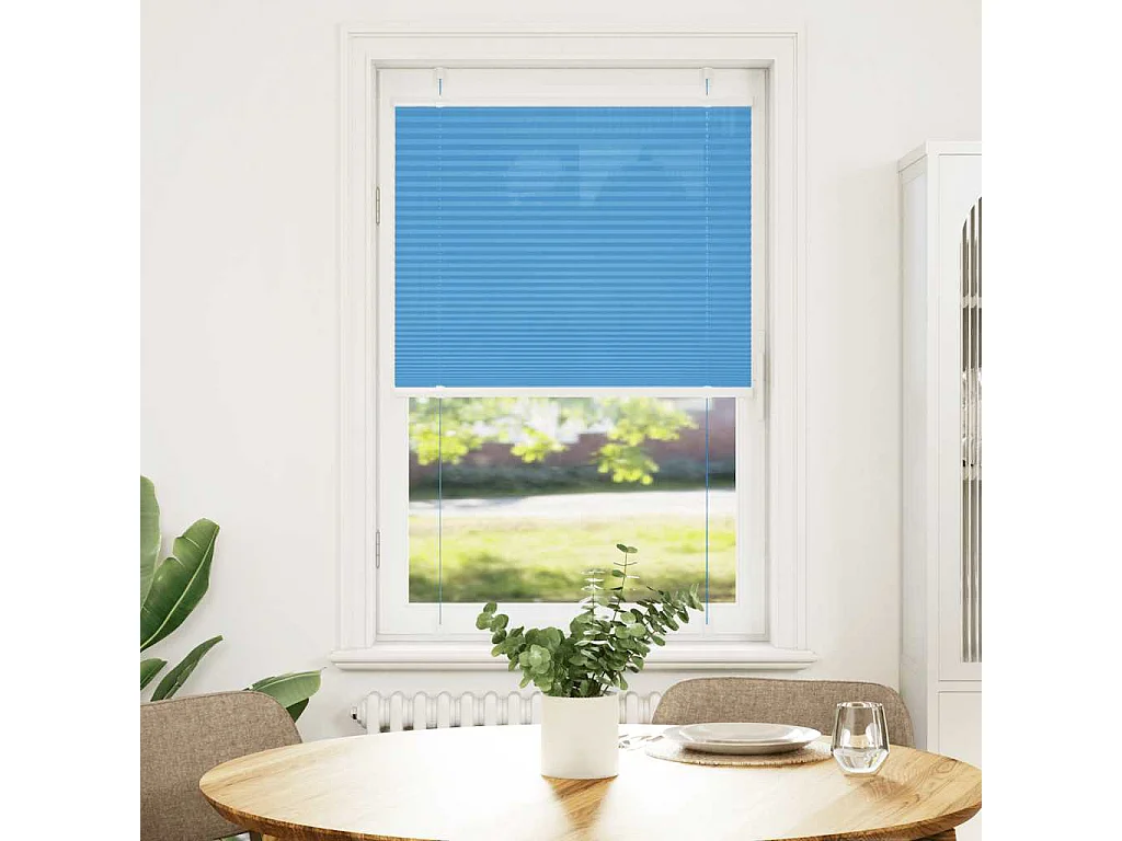 Store plissé bleu 75x100 cm largeur du tissu 74,4 cm polyester