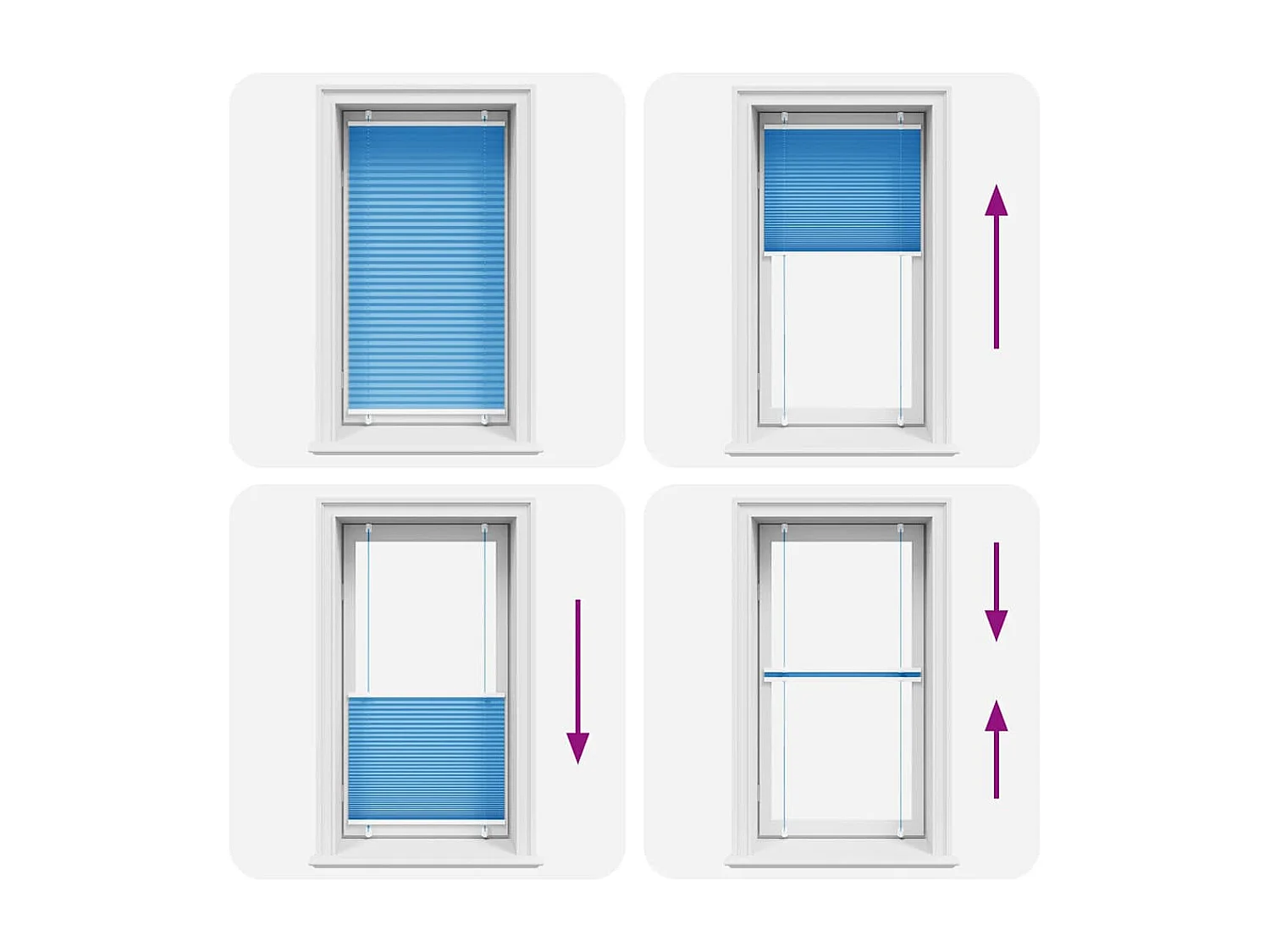 Store plissé bleu 75x100 cm largeur du tissu 74,4 cm polyester