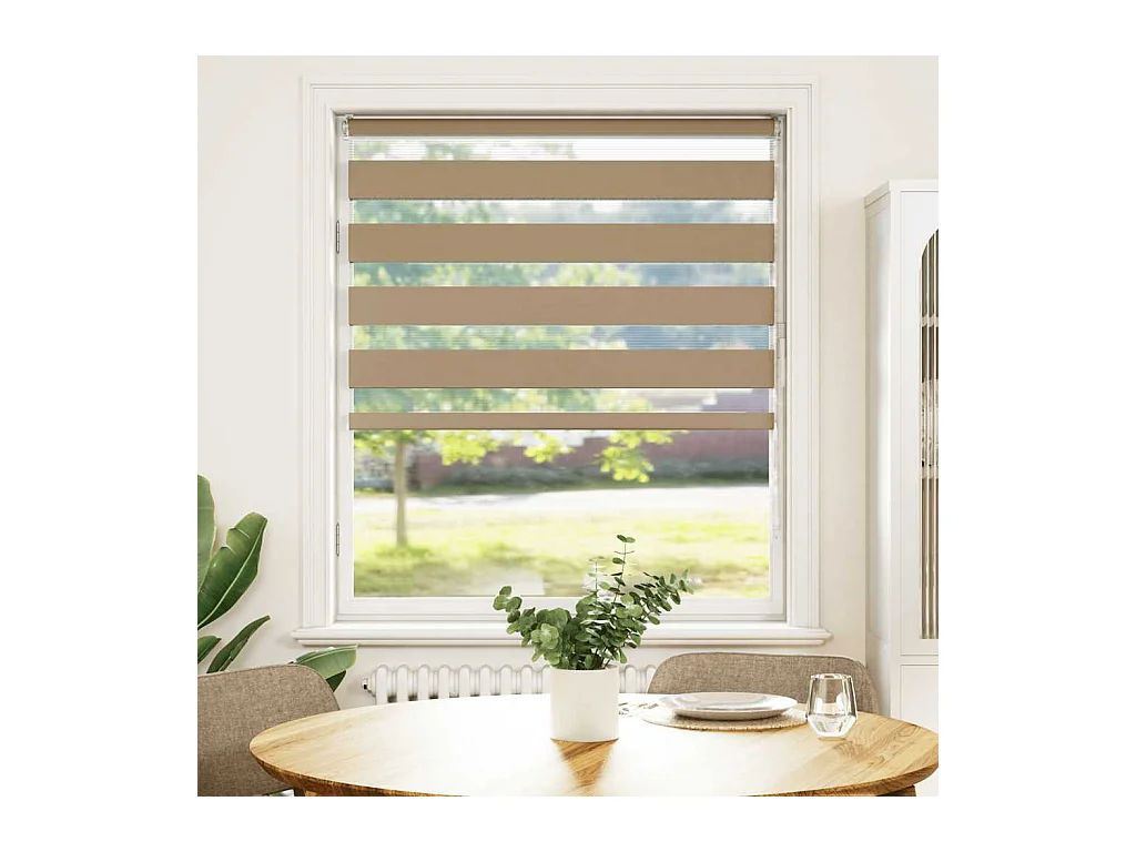 Store zèbre marron sable largeur du tissu 100,9 cm polyester