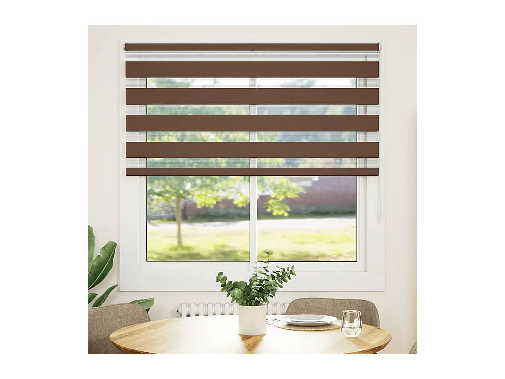 Store zèbre marron 140x100cm largeur du tissu 135,9cm polyester