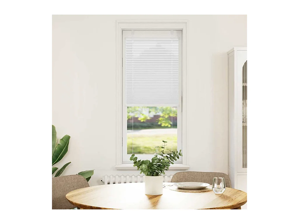 Store plissé blanc 45x150 cm largeur du tissu 44,4 cm polyester