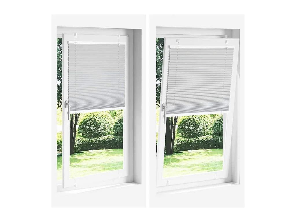 Store plissé blanc 45x150 cm largeur du tissu 44,4 cm polyester