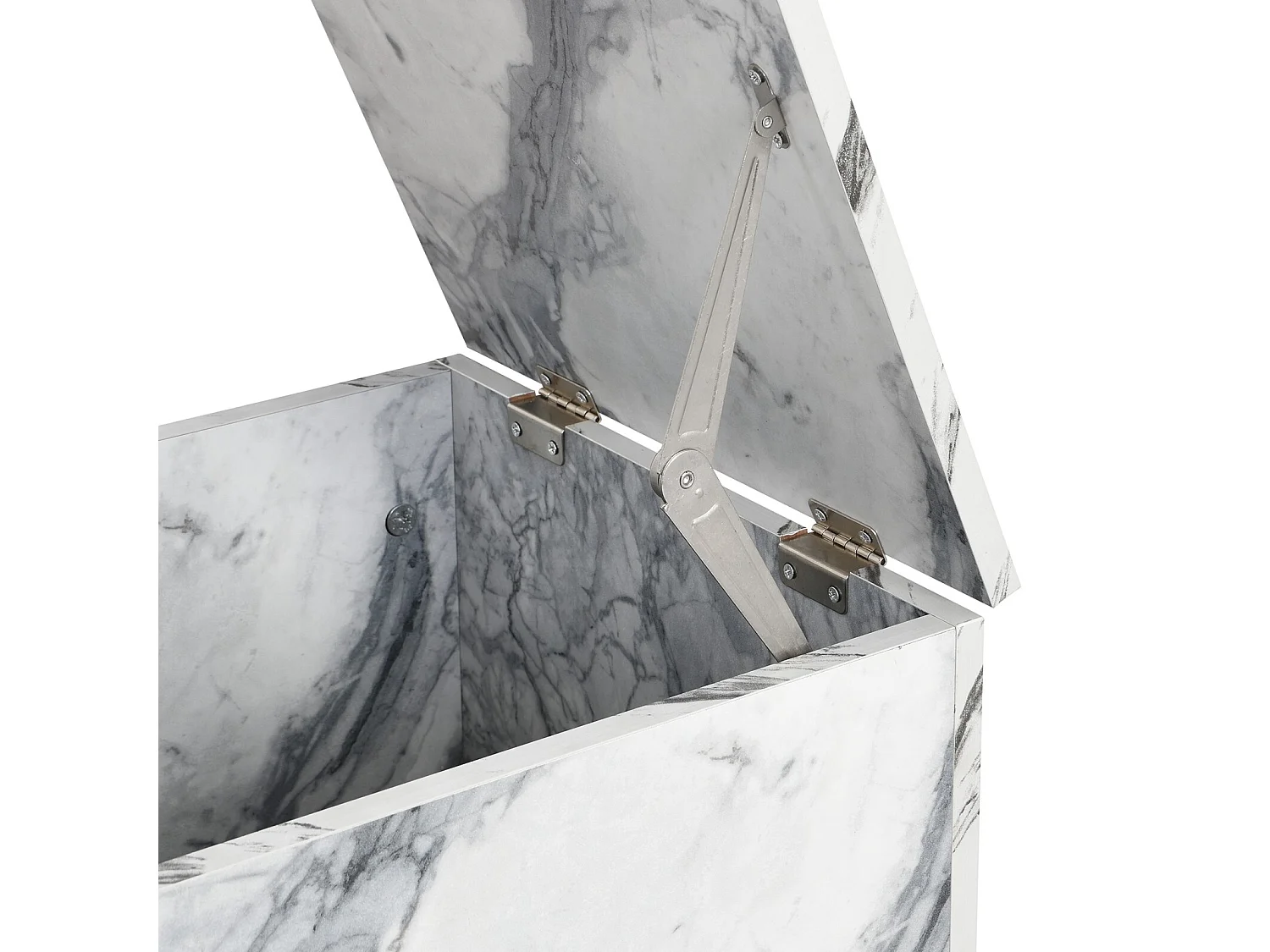 Lot de 2 table basse avec rangement, aspect en marbre en MDF, table d'appoint de canapé et balcon, Blanc, 100x70x33.5cm