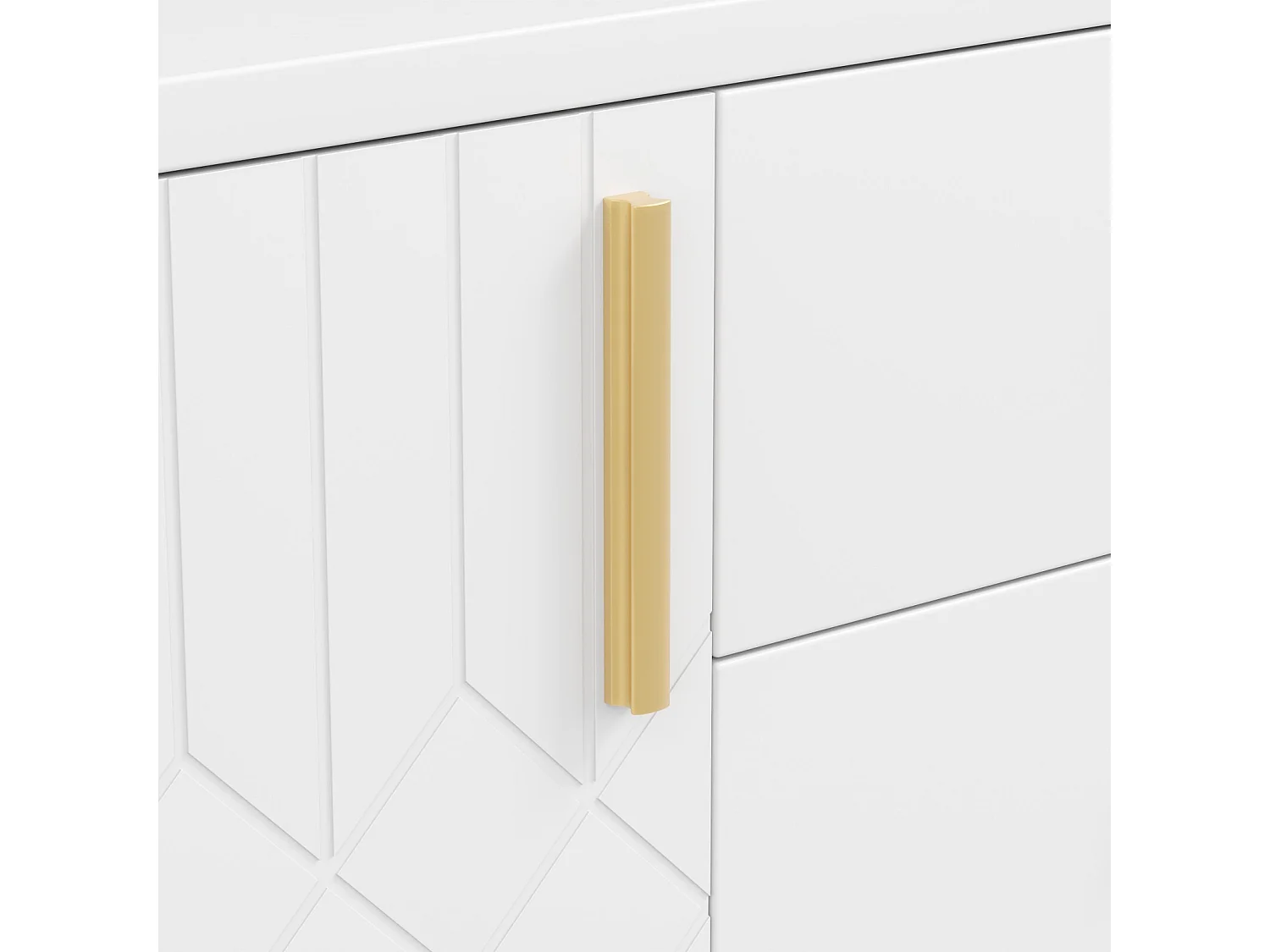 Brillante Kaffeetabelle 2 Türen und 2 Schubladen, Partikelplatte, 100x50x45 cm, weiß