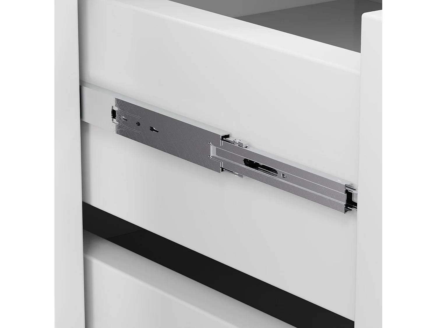 Brillante Kaffeetabelle 2 Türen und 2 Schubladen, Partikelplatte, 100x50x45 cm, weiß