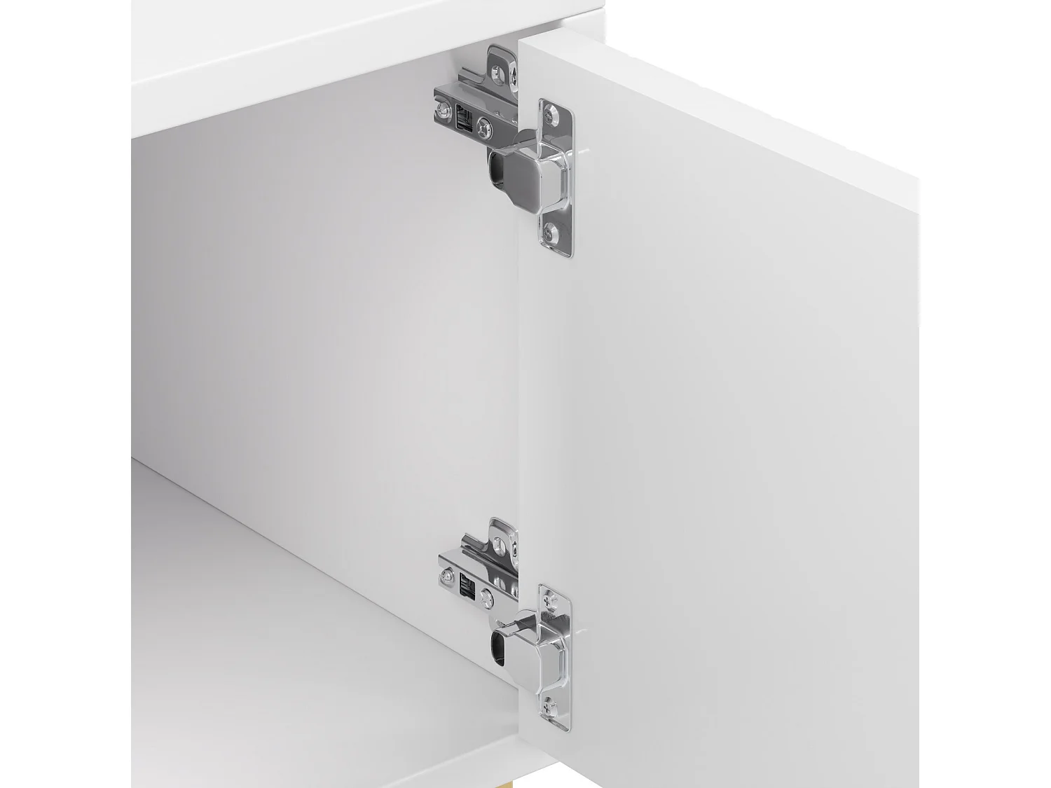 Brillante Kaffeetabelle 2 Türen und 2 Schubladen, Partikelplatte, 100x50x45 cm, weiß