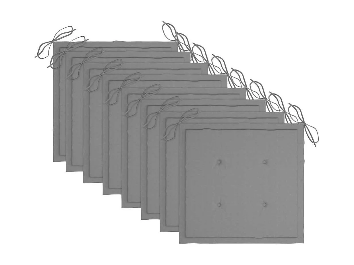 Chaises pliables de jardin lot de 8 avec coussins Bois d'acacia