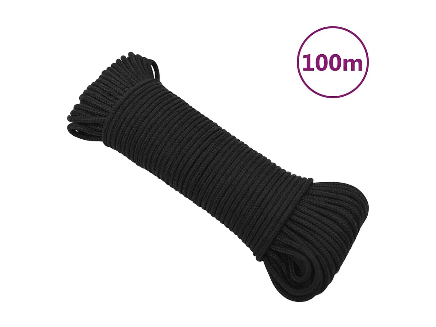 Bootsseil Schwarz komplett 5 mm 100 m Polypropylen