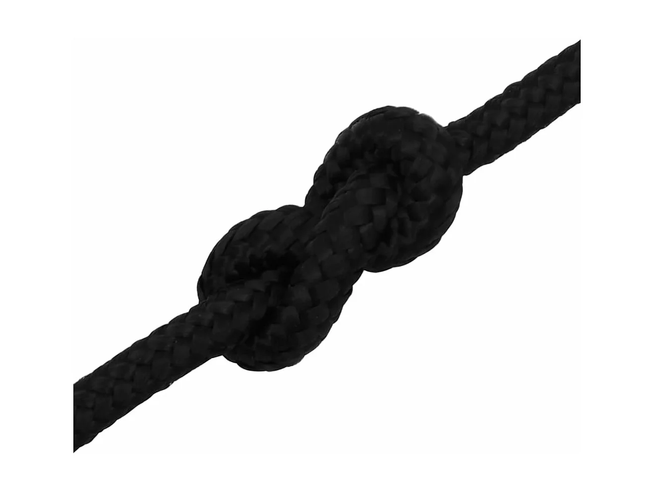 Corda de trabalho preta 6 mm 50 m Poliéster