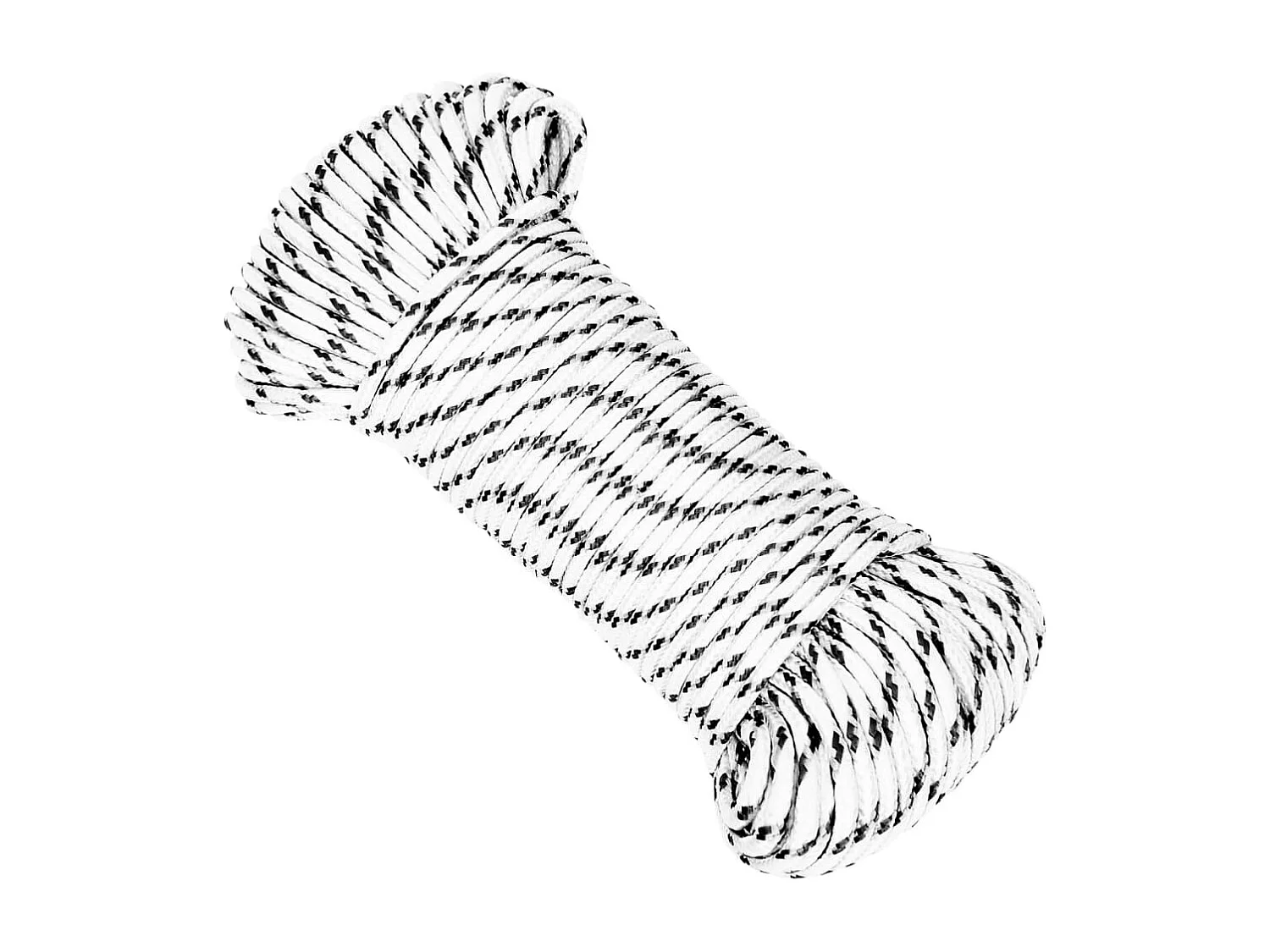 Weißes geflochtenes Bootsseil 5 mm x 50 m Polyester