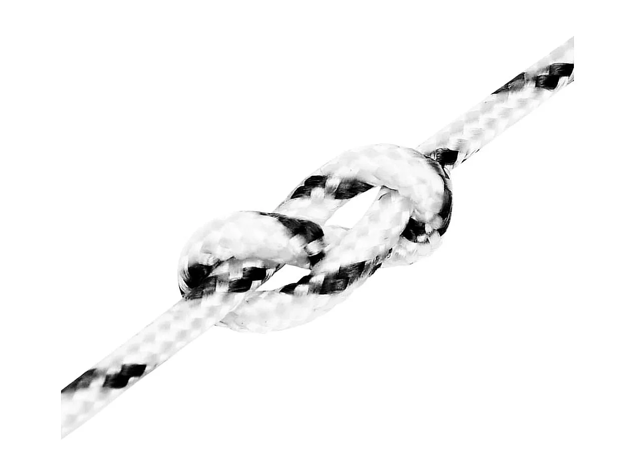 Weißes geflochtenes Bootsseil 5 mm x 50 m Polyester